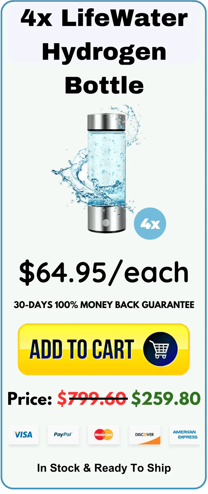 LifeWater Hydrogen Bottle offer package price 